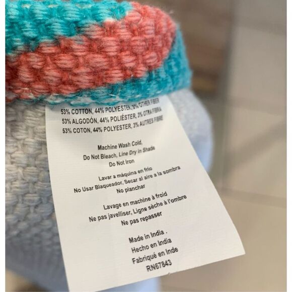 Let the Sea Set You Free Dhurrie Heavyweight Cotton Mat , Teal Coral 36x24 - Picture 2 of 2